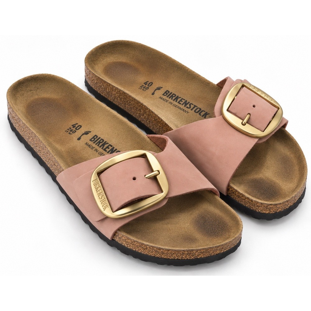 Birkenstock Madrid Big Buckle 40 US 9-9.5 Soft Pink Nubuck Leather Sandals